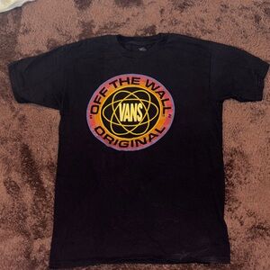 Vans Black Short Sleeve Tee with Multicolor 'Off The Wall' Badge